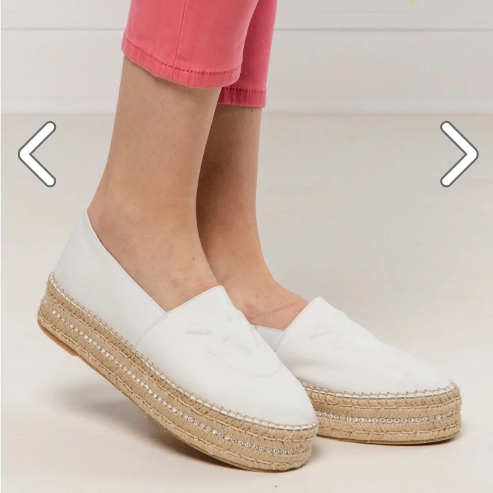 Pinko Julian white leather espadrilles Authentic sz 10